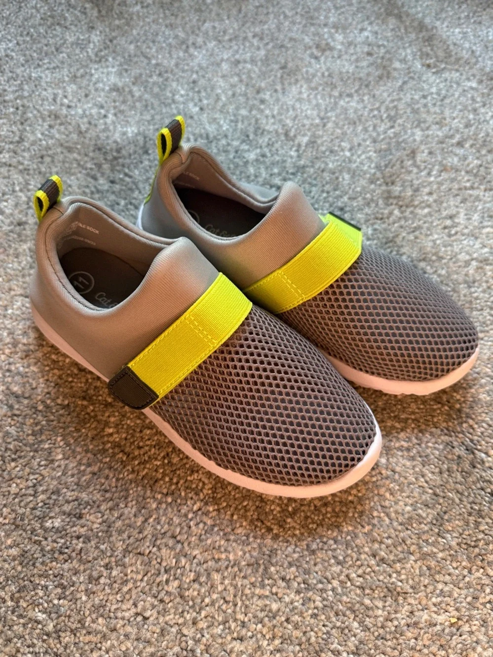 Cat & Jack Gray Sneakers with Neon Yellow Strap
